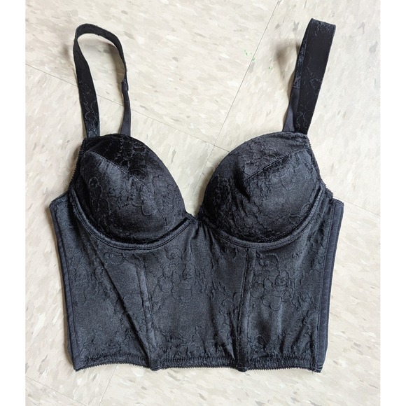 Olga Other - Olga Vintage Y2K Indie Sleeze Black Lace Bustier Corset Top 33645 36A Made USA